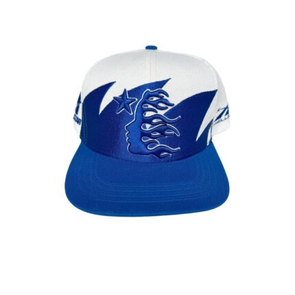 Off White/Royal Blue Hellstar Shark Teeth Snapback