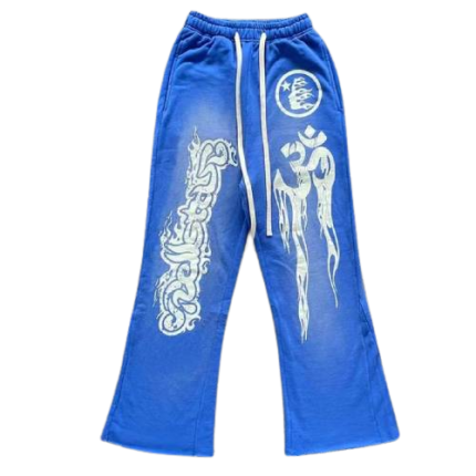 Hellstar Blue Yoga Flare Sweatpants